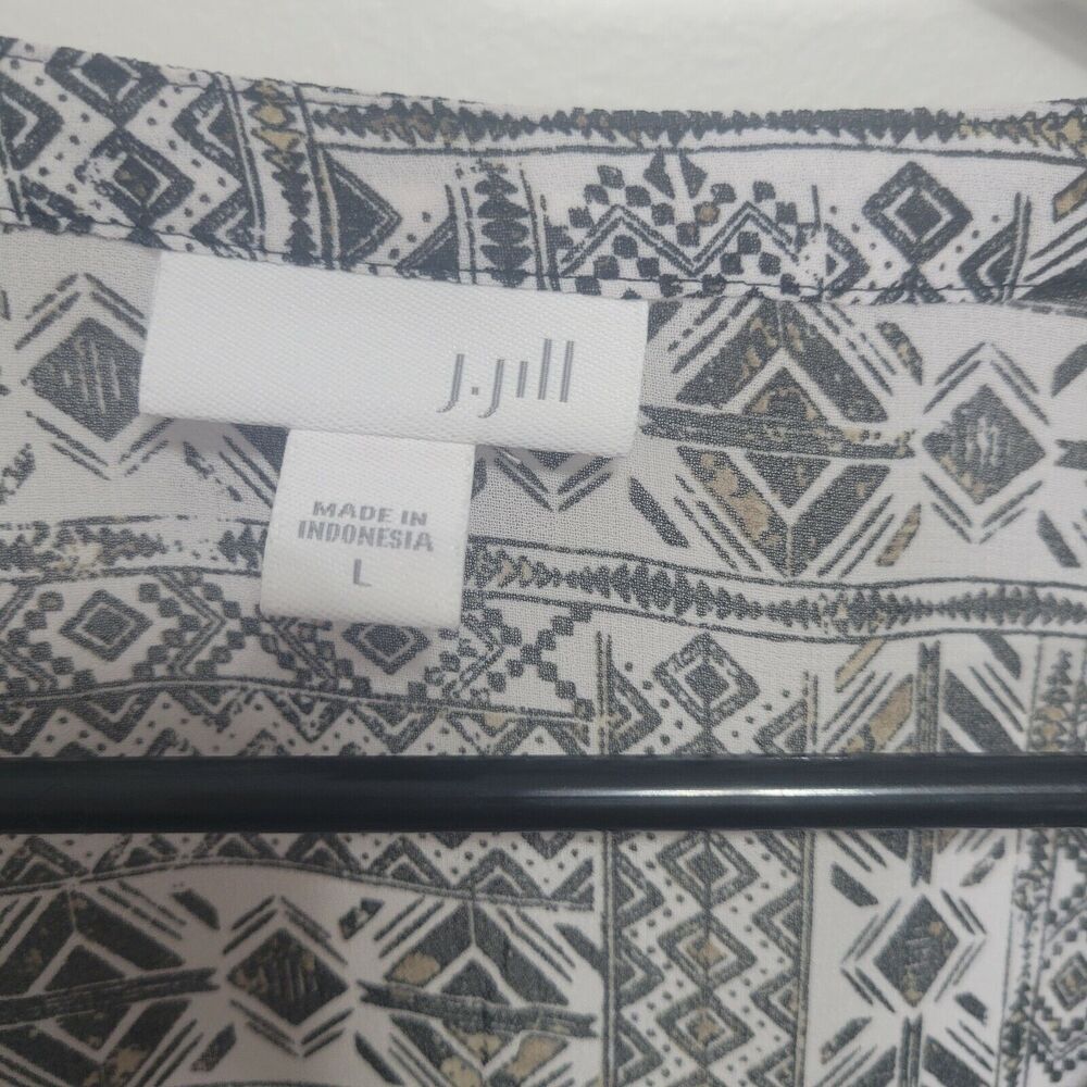 J Jill Women's Semi Sheer Geometric/Aztec Style Print Tunic‎ Size Large - Picture 3 of 5